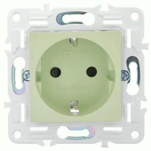 Розетка SKANDY 16А с заземл. защ. шторки безвинт. крепл. SK-R06G мятный IEK SK-R14-16-1-K06 фото 2