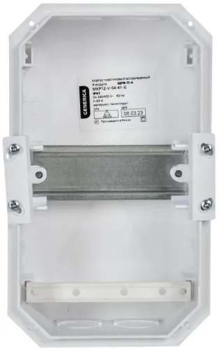 Бокс ЩРВ-П-4 мод. встраив. пластик IP41 GENERICA MKP12-V-04-41-G фото 2