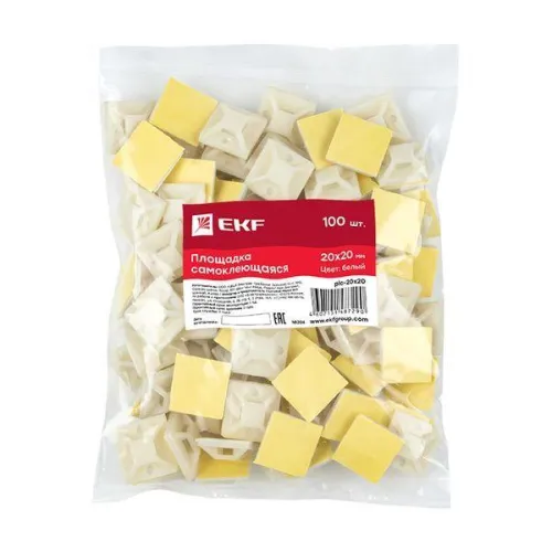 Площадка самоклеящаяся 20х20мм бел. (уп.100шт) EKF plc-20x20 фото 6