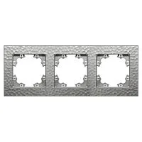 Рамка 3-м Афина фактурная универс. серебро Universal A10045-S