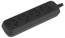 Колодка удлинителя 4-м без заземл. черн. KX-4-B Эра Б0061705