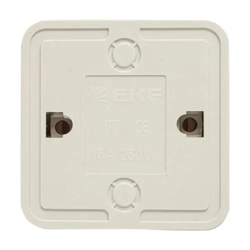 Розетка 1-м ОП Рим 10А IP20 без заземл. бел. EKF ENR10-022-10 фото 4