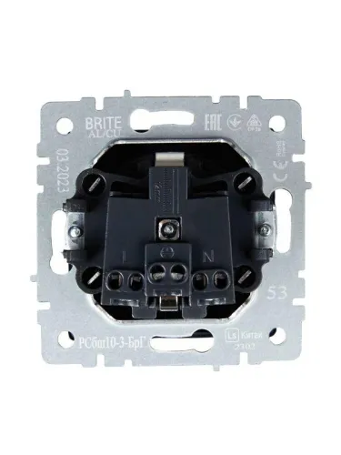 Розетка BRITE РСбш10-3-БрГ 16А IP20 с заземл. защ. шторки с крышкой механизм графит IEK BR-R16-16-K53 фото 2