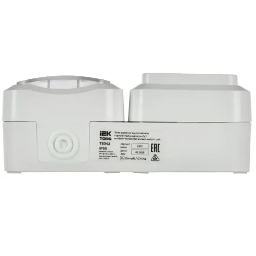 Блок ОП розетка + выключ. горизонт. TORS 16А IP55 TS342 бел. IEK TS-G10-6-55-V-K01 фото 3