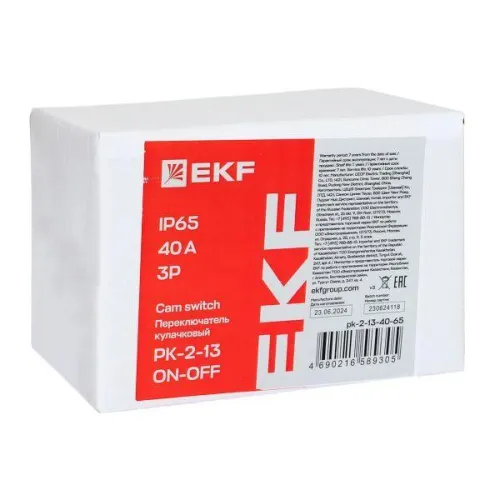 Переключатель кулачковый ПК-2-13 3п 40А "ВКЛ-ВЫКЛ" IP65 EKF pk-2-13-40-65 фото 4