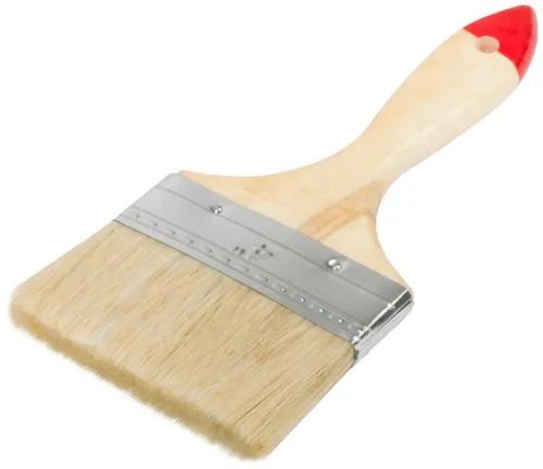 Кисть флейцевая "Стандарт" натур. светл. щетина дерев. ручка 4дюйм (100мм) FIT 01038 фото 2