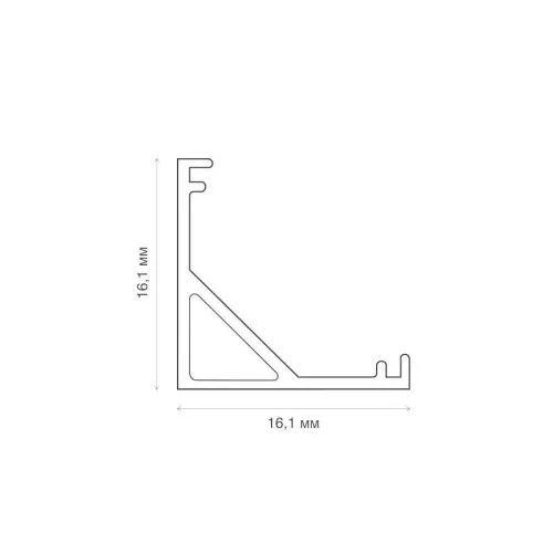 Комплект углового алюм. профиля с рассеивателем 16х16мм 2м Rexant 146-402 фото 2