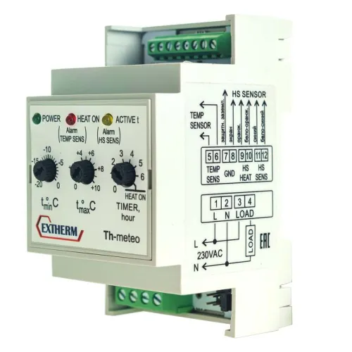 Метеостанция (термостат) для управления системой электрообогрева на кровлях/площадках по температуре воздуха и наличию осадков Extherm Th-meteo фото 2