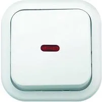 Выключатель 1-кл. ОП Валентина 10А IP20 А16-054 с индикацией бел. Кунцево 7632