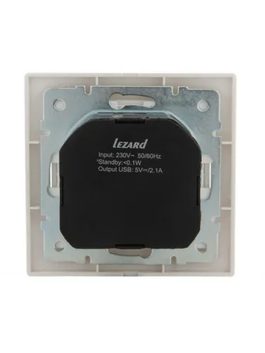 Розетка 1-м СП Mira 16А с заземл. + USB разъем бел. LEZARD 701-0202-181 фото 4