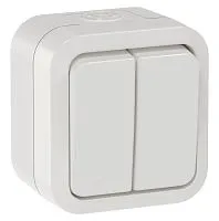 Выключатель 2-кл. ОП TORS 10А IP55 TS305 бел. IEK TS-V20-0-10-55-K01