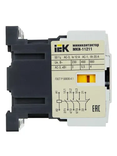 Миниконтактор МКИ-11211 12А 230В/АС3 1Н3 KARAT IEK KMM11-012-230-01 фото 2