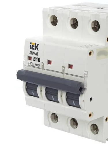 Выключатель автоматический модульный 3п B 10А M06N ARMAT IEK AR-M06N-3-B010 фото 4