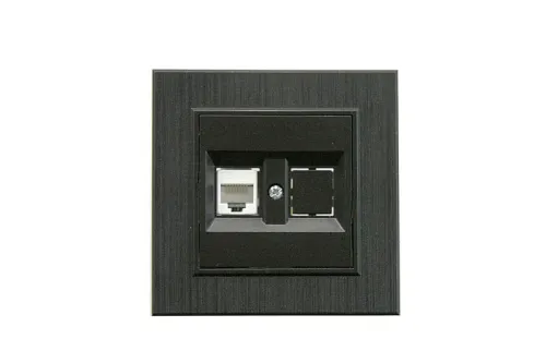 Розетка компьютерная CAT 5+гнездо Karea LINE STAR чер. Makel 86054035