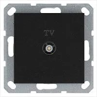 Розетка телевизионная оконечная TV Ф9.5мм механизм антрацит Jasmart G6001B