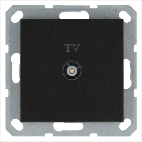 Розетка телевизионная оконечная TV Ф9.5мм механизм антрацит Jasmart G6001B