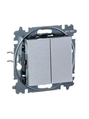 Переключатель 2-кл. СП Levit IP20 серебр./дым. черн. ABB 2CHH595245A6070 фото 3