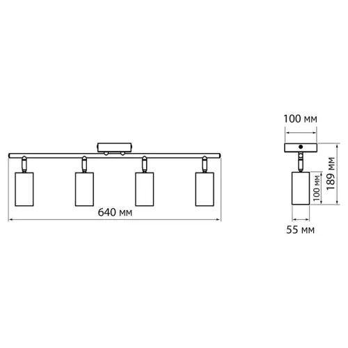 Светильник PCL-0404 4xGU10 IP20 230В WH настен./потолочн. декор. под лампу JazzWay 5066700 фото 7