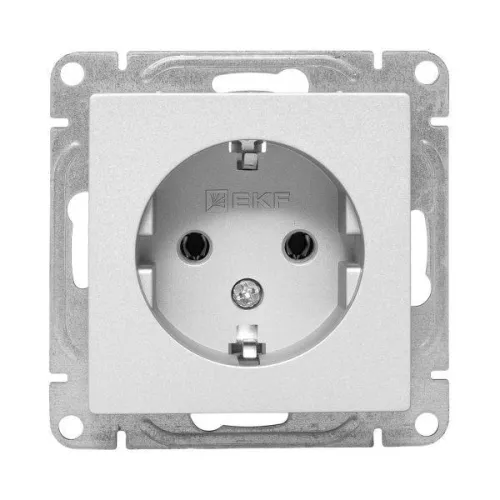 Розетка СП Эпика 16А с заземл. без защ. шторок механизм алюм. EKF UP1-SOA-110 фото 5
