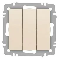 Выключатель Accent 6-106-02 тройной 10А-250В IP20 СУ AL/CU сл.кость Intro Б0063534