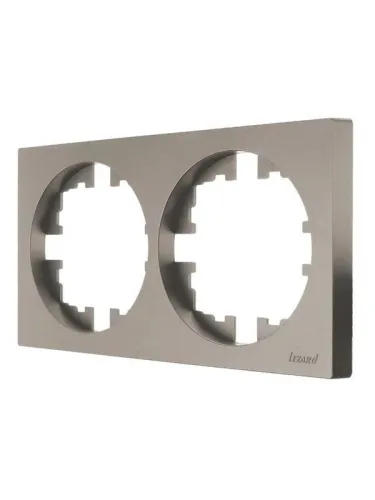 Рамка 2-м OSEN горизонт. квадрат титан LEZARD 743-3700-147 фото 2