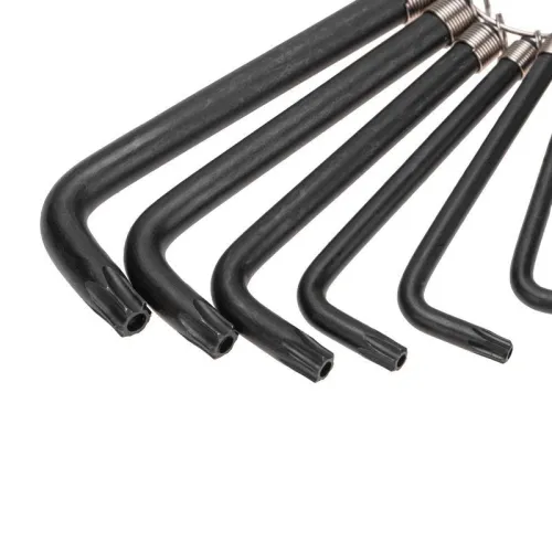 Набор ключей имбусовых TORX T10-T50 CrV 9шт оксидированные на кольце Kranz KR-12-5203 фото 3