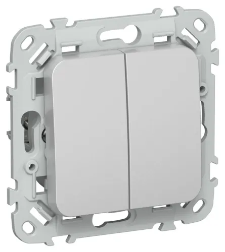 Выключатель проходной 2-кл. СП FLITE ВС62-1-0-ФлА 10А механизм алюм. IEK FI-V22-0-10-1-K47