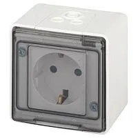 Розетка Эксперт 11-2502-01 2P+E IP55 шторки 16А-250В ОУ бел. Эра Б0063280