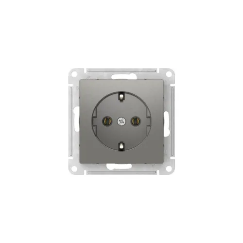 Розетка AtlasDesign 16А с заземл. быстрозажим. клем. механизм сталь SE ATN000943S фото 2