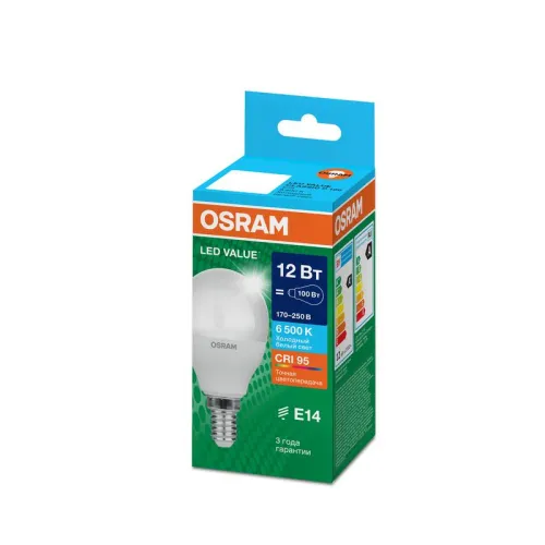 Лампа светодиодная LED G4 Value LVCLP100 12W/965 CRI95 12Вт 6500К 1200лм шар матов. E14 170-250В OSRAM 4099854309038 фото 6