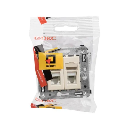 Розетка компьютерная 2-м СП Avanti "Ванильная дымка" RJ45 кат.5E DKC 4405464 фото 5