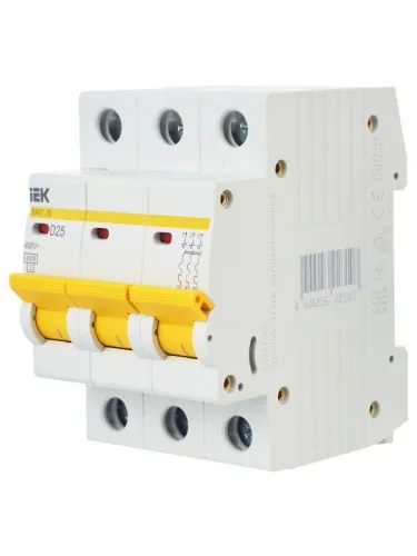 Выключатель автоматический модульный 3п D 25А 4.5кА ВА47-29 KARAT IEK MVA20-3-025-D фото 9