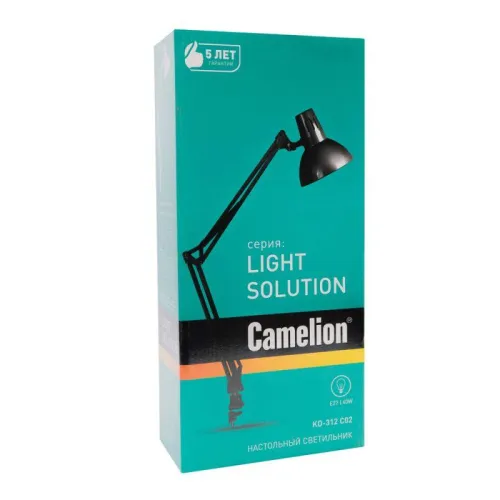 Светильник настольный KD-312 40Вт E27 230В струбцина черн. Camelion 10999 фото 6