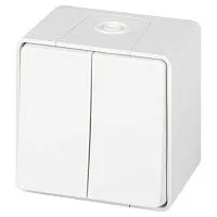 Переключатель Эксперт 11-1506-01 двойн. IP55 10АХ-250В ОУ бел. Эра Б0063295