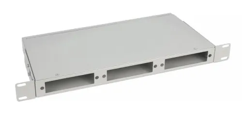 Кросс бокс оптический FO-CS-19-3FP-GY 19дюйм 1U на 3 адаптерные панели сер. Cabeus 11109c