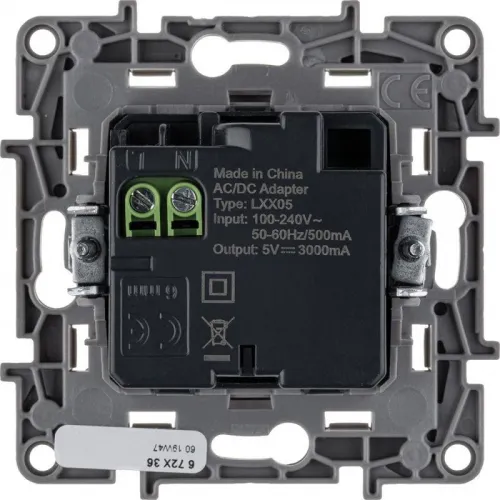 Устройство зарядное Etika с двумя USB-разъемами тип A-тип C 240В/5В 3000мА бел. Leg 672236 фото 2