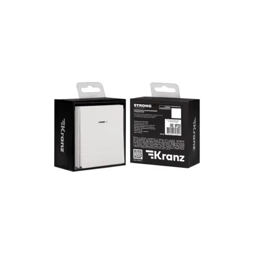 Переключатель перекрестный 1-кл. СП STRONG 10А с подсветкой жемчуг Kranz KR-78-0718-4 фото 7