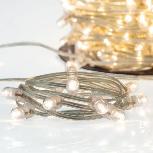 Гирлянда светодиодная "LED ClipLight" шаг 15см 665LED тепл. бел. 80Вт 12В IP65 эффект мерцания flashing бел.; провод ПВХ прозр. (уп.100м) Neon-Night 325-166 фото 3