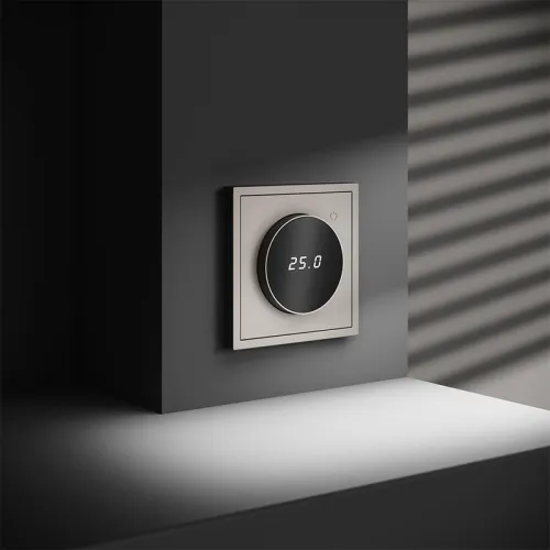 Терморегулятор электронный S70 с индикацией и датчиком для теплого пола механизм кашемир Voltum VLS070103 фото 5