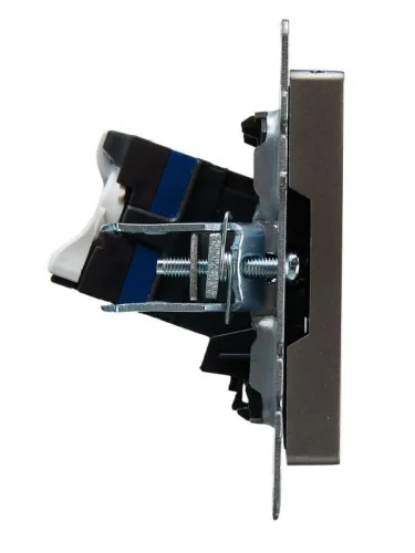 Розетка компьютерная СП RJ45 кат.6 BRITE РК11-БрС механизм сталь IEK BR-K10-2-K46 фото 6