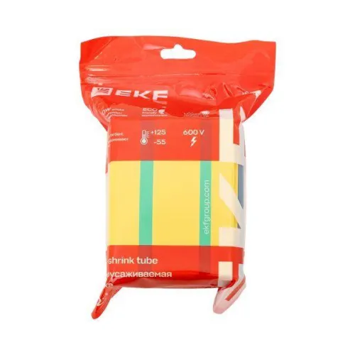 Набор трубок термоусадочных ТУТ нг тонкостен. 50/25 (7 цветов по 3шт 100мм) EKF tut-n-50 фото 4