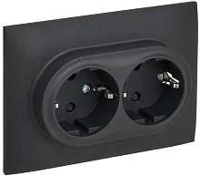 Розетка 2-м SKANDY 16А с заземл. защ. шторки в сборе SK-R07G графит IEK SK-R24-16-K53-F