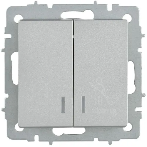 Выключатель 2-кл. BRITE 10А ВС10-2-9-БрА для отелей с индик. механизм алюм. IEK BR-V20-2-10-K47 фото 6