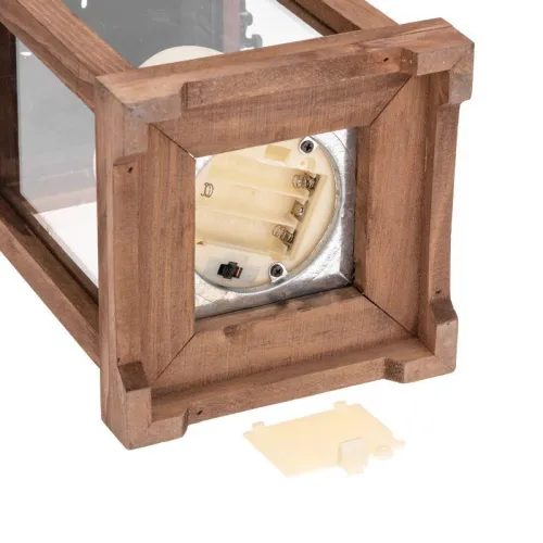 Фонарь декоративный со свечкой корпус из дерева размер 14х14х35cм тепл. бел. Neon-Night 513-075 фото 11