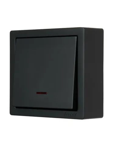 Выключатель 1-клав. с инд. LETO черн. бархат LEZARD 752-4200-111 фото 3