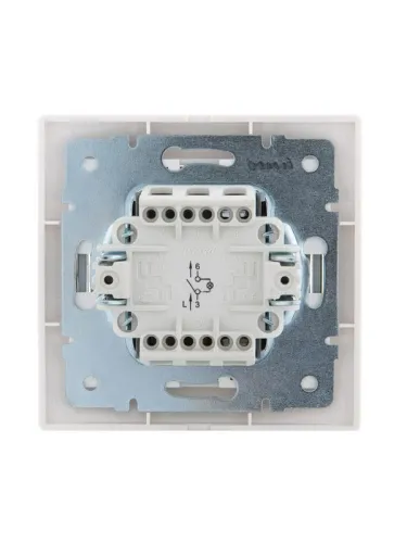 Выключатель 1-кл. СП Mira 10А IP20 с подсветкой с сер. вставкой бел. LEZARD 701-0215-111 фото 4