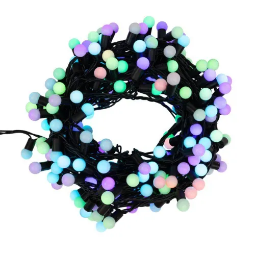 Гирлянда светодиодная "Мультишарики" 20м d17.5мм 200LED RGB 16Вт 220-240В IP65 провод ПВХ черн. (нужен шнур питания 303-500) Neon-Night 303-509 фото 4