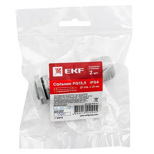 Сальник PG13.5 d6-12мм (d отверст. 21мм) IP54 (уп.2шт) PROxima EKF plc-pg-13.5-2-r фото 6