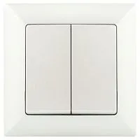 Выключатель 2-кл. СП Solo 4-104-06 10А 250В IP20 перламутр Intro Б0053590