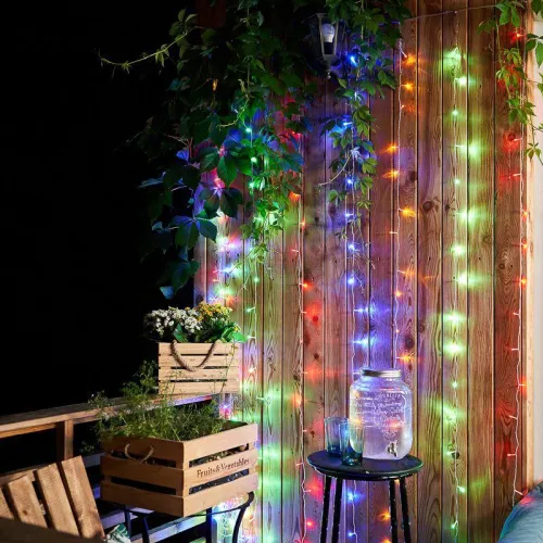 Гирлянда светодиодная "Светодиодный Дождь" 3х2м LED мультиколор свечение с динамикой провод прозр. 230В Neon-Night 235-099 фото 3